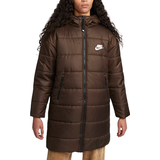26 - Dame Overtøj Nike Sportswear Therma-FIT Repel Synthetic-Fill Hooded Parka Women's - Baroque Brown/Black/White