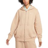 26 - Beige - Bomuld Overdele Nike Sportswear Phoenix Fleece Oversized Full-Zip Hoodie Women's - Hemp/Sail