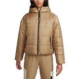 26 - Beige - Dame Jakker Nike Sportswear Therma-FIT Repel Synthetic-Fill Hooded Jacket Women's - Dark Driftwood/Safety Orange