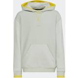 adidas Junior All SZN Fleece Hoodies Sweatshirt - Linen Green/Impact Yellow (HN8412)