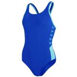 26 - Dame - XXL Badetøj Speedo Women's Logo Deep U-Back Swimsuit - Blue/White