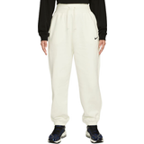 26 - Dame - Polyester Bukser Nike Sportswear Phoenix Fleece High-Rise Trousers Women's - Sail/Black