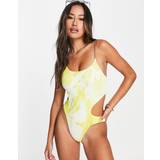 Dame - Gul - Polyester Badedragter River Island Tie Dye Aysmmetric Swimsuit