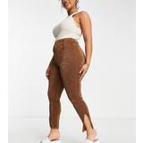 48 - Brun - Dame Tights Yours Brune Skinny-leggings med slids kanten 54-56