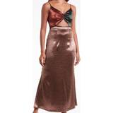 Bronze - Cut-Out - Lang Tøj Never Fully Spliced Tia Dress - Bronze