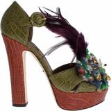 40 - Grøn Sandaler med hæl Dolce & Gabbana Leather Crystal Platform