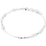 Hvid Ankellænker Pilgrim ILSA Ankle Chain - Silver/Pearls/Multicolour
