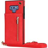 Cover samsung note 9 CaseOnline Zipper halskæde etui Samsung Galaxy Note 9 Rød
