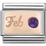Lilla Charms & Vedhæng Nomination Composable Classic February Charm - Silver/Rose Gold/Amethyst