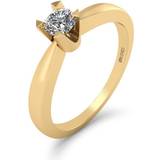 SI (1-2) - Vielsesringe Smykker Smykkekæden Ring - Gold/Diamond
