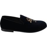 Guld Loafers Dolce & Gabbana DG Velvet Logo Slipper Loafers Shoes