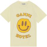 Ganni Dame - Gul Overdele Ganni Logo T-shirt