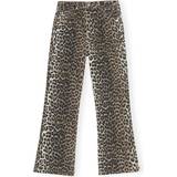 Dame - Leopard Jeans Ganni Betzy Cropped Bootcut Jeans - Leopard