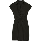Hør Kjoler Mango Linen-blend Shirt Dress - Black