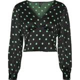 Dame - Genanvendt materiale - Grøn Skjorter Vero Moda Essi Cropped Bluse, Sort