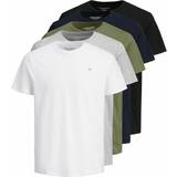 Herre - Multifarvet Overdele Jack & Jones Logo Crew Neck T-shirt 5-pack - White/Multi