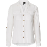 Grøn - Viskose - XXS Tøj Vero Moda Rolled Up Sleeves Shirt