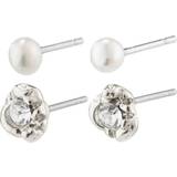 Perler Smykkesæt Pilgrim Tina Earrings - Silver/Pearl/Transparent