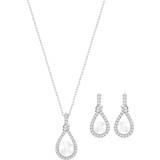 Blank Smykkesæt Swarovski Adornment Enlace Set - Silver/Pearl/Transparent