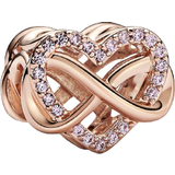 Rosa Charms & Vedhæng Pandora Family Infinity Heart Charm - Rose Gold/Pink