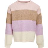 Piger Striktrøjer Only Kid's Striped Knitted Pullover - Pink/Sepia Rose (15207169)