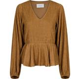 Neo Noir Philly Plisse Blouse - Dusty Brown