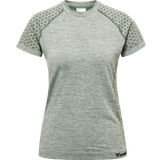 Hummel Elastan/Lycra/Spandex - Grøn T-shirts & Toppe Hummel CI Seamless T-shirt W - Lily Pad Melange