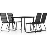 Polyrattan havemøbelsæt 4 stole vidaXL 3099181 Havemøbelsæt, 1 borde inkl. 4 stole