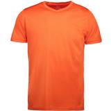Orange - V-udskæring Overdele ID Yes Active T-shirt M - Orange