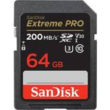 SDXC Hukommelseskort & USB Stik SanDisk Extreme Pro SDXC Class 10 UHS-I U3 V30 200/90MB/s 64GB