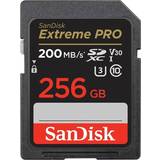 256 GB - SDXC Hukommelseskort SanDisk Extreme Pro SDXC Class 10 UHS-I U3 V30 200/140MB/s 256GB