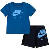 Blå - Piger Øvrige sæt Nike Air Shorts Set - Black/Blue (66J316-023)