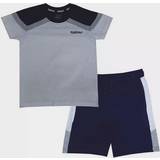 Firetrap Drenge Børnetøj Firetrap Infant Boys Short Sleeve T-Shirt Set - Navy/White