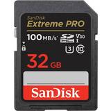32 GB - U3 Hukommelseskort SanDisk Extreme Pro Class10 UHS-I U3 V30 100/90MB/s 32GB