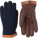 8 - Brun - Dame Handsker Hestra Deerskin Wool Tricot Gloves - Navy/Chocolate
