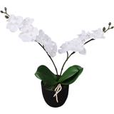 Hvid Dekorationer vidaXL Kunstig orkidépotteplante 30 cm hvid Kunstig plante