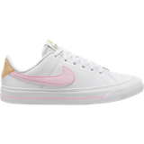 Hvid Ketsjersportsko Nike Court Legacy GS - White/Sesame/Honeydew/Pink Foam