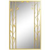 Vægspejle Dkd Home Decor Gylden Metal Blad af en plante (60 x 2 x 90 cm) Vægspejl