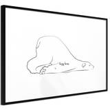 Artgeist med ramme Resting Polar Bear Guld 60x40 Plakat