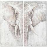 Firkantet Billeder Dkd Home Decor Elephant Colonial Billede 120x120cm 2stk