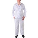 Hugo Boss Blå - Herre Pyjamasser Hugo Boss Cotton Stripe Long Pyjama Blue/White
