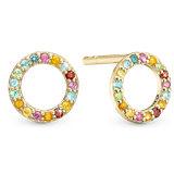 Granater Øreringe Christina World Goals Ear Studs - Gold/Multicolour