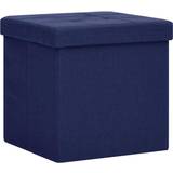 Blå - MDF Kasser & Kurve vidaXL foldbare opbevaringspuffer 2 stk. kunstlærred blå Opbevaringsboks