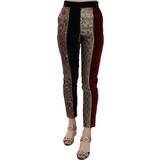Multifarvet - Silke Bukser & Shorts Dolce & Gabbana DG Multicolor Jacquard Cropped Tapered Pants Multicolor