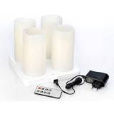 Plast Lysestager, Lys & Dufte Duni Rechargeable LED-lys 22cm 4stk