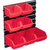 VidaXL Værktøjstavler vidaXL 8 Piece Storage Bin Kit with Wall Panel Red and Black