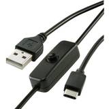 Renkforce Elartikler Renkforce Power cable Raspberry Pi [1x USB 2.0 connector A 1x USB-C plug] 1.00 m Black On/Off switch