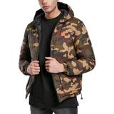 Urban Classics Camouflage Overtøj Urban Classics Reversible Hooded Puffer Jacket black/woodcamo