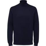 Polokrave Overdele Selected Long-Sleeved Roll Neck Pullover - Navy Blazer