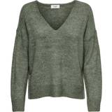 Grøn - V-udskæring Sweatere Only Jacqueline de Yong Elanora Sweater - Green/Kalamata